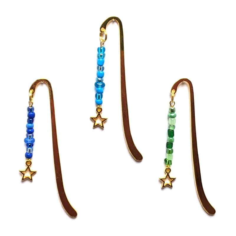 LZ_gold_Stern_mix_3 3er-Set Lesezeichen Stern goldfarben, Farbmischung 3