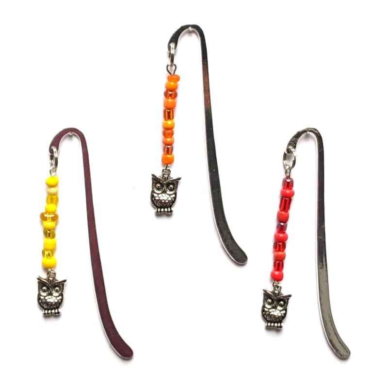 LZ_silber_Eule_mix_1 3er-Set Lesezeichen Eule silberfarben, Farbmischung 1