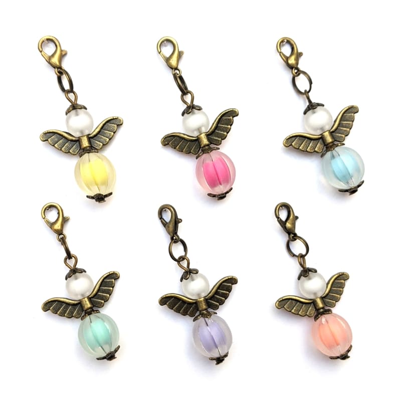 6er-Set Schutzengel Edda mit bronzefarbenen Flügeln