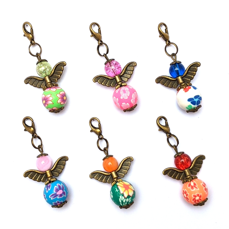 6er-Set Schutzengel Flora mit bronzefarbenen Flügeln, Bild 1