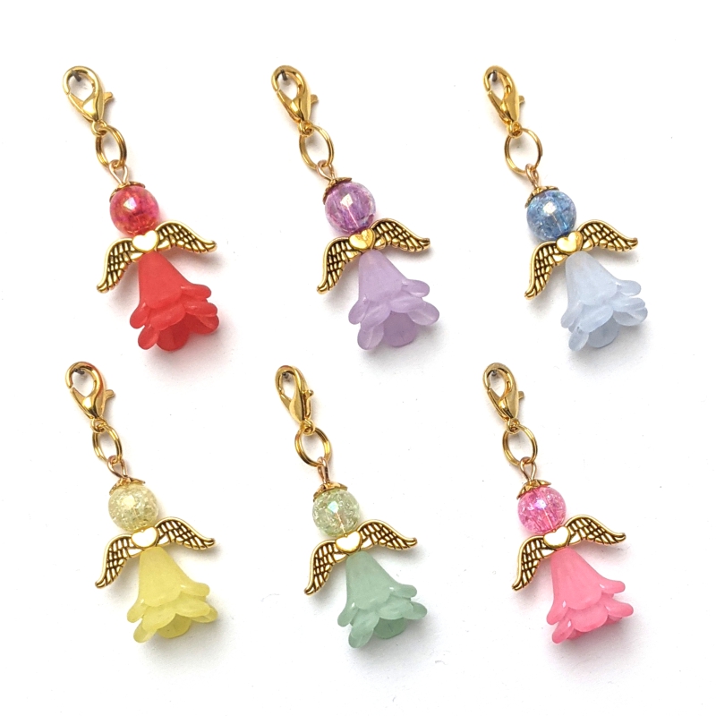 6er-Set Schutzengel Freya mit goldfarbenen Flügeln