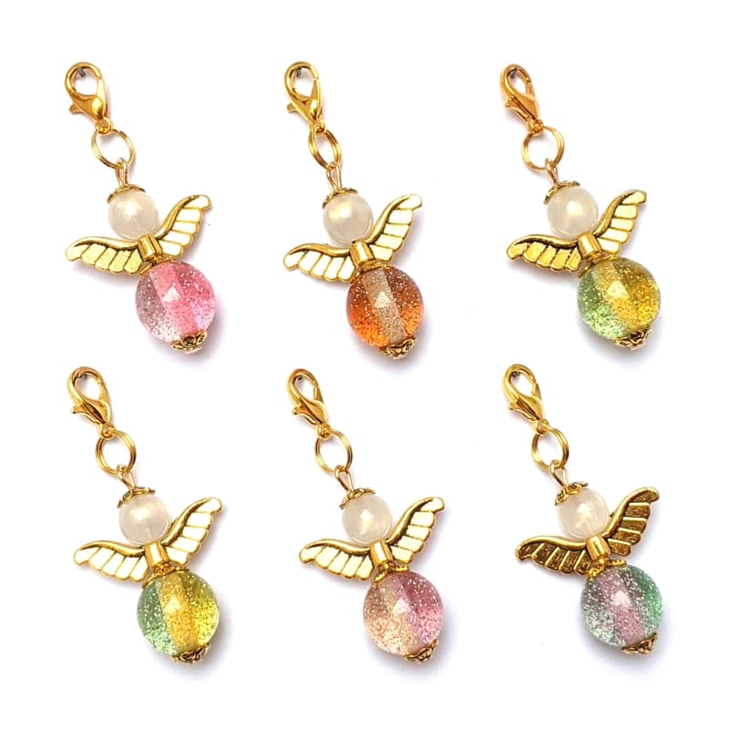 6er-Set Schutzengel Hilda mit goldfarbenen Flügeln