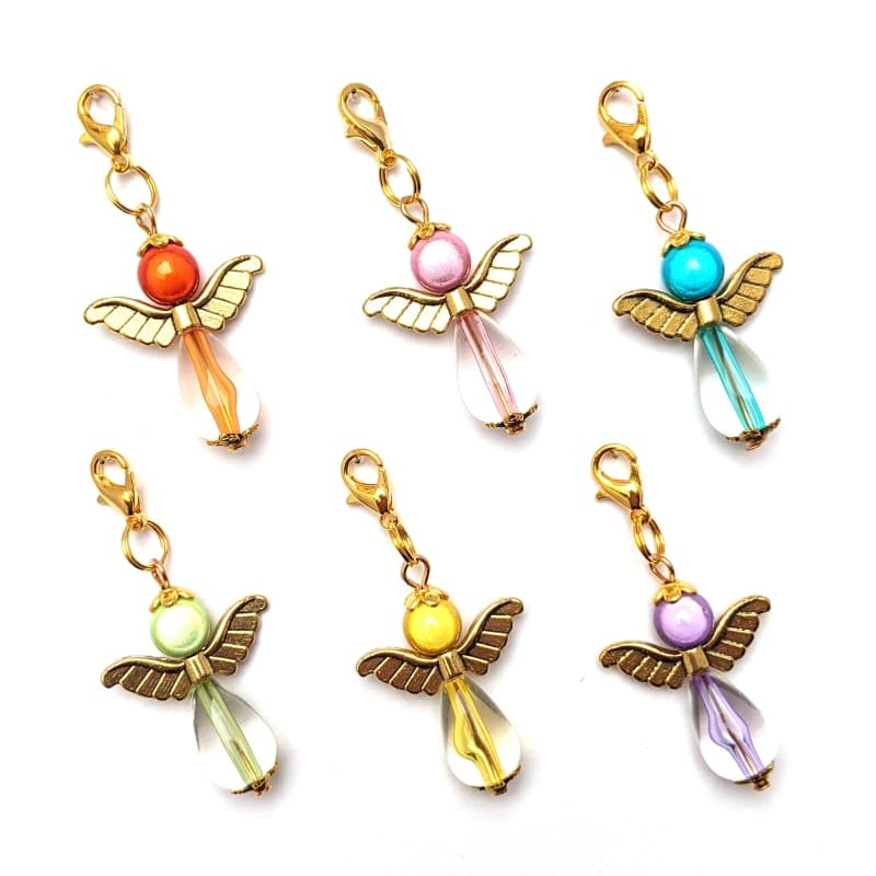 6er-Set Schutzengel Lilly mit goldfarbenen Flügeln