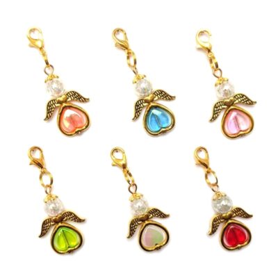 6er-Set Schutzengel Valentina mit goldfarbenen Flügeln