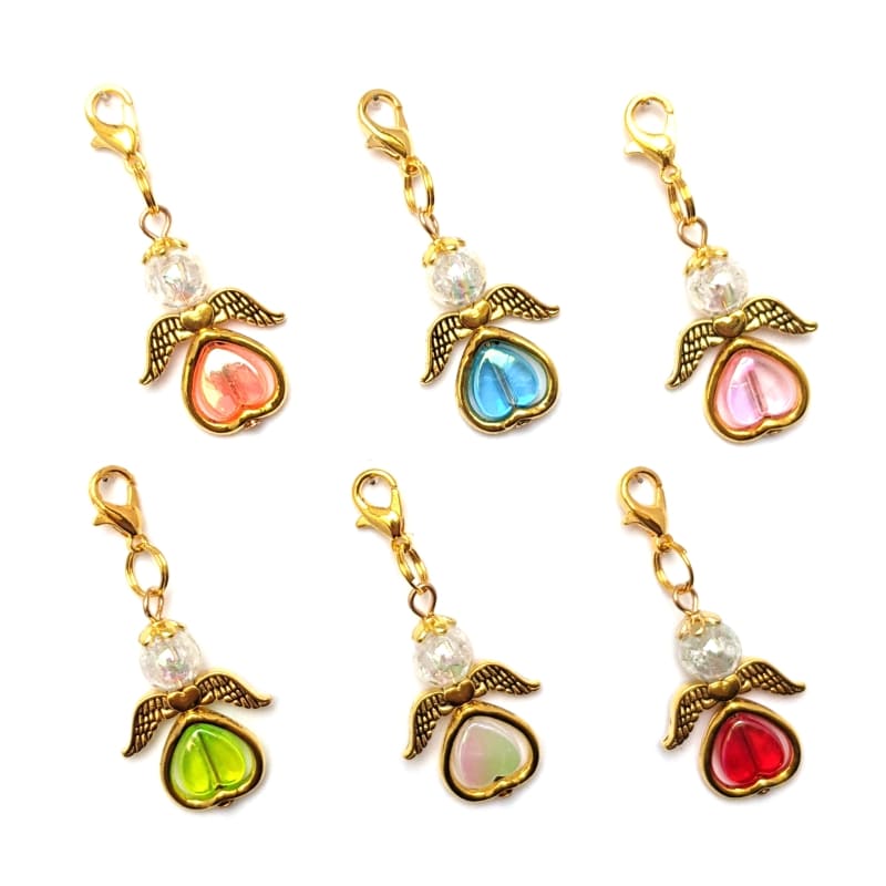 6er-Set Schutzengel Valentina mit goldfarbenen Flügeln
