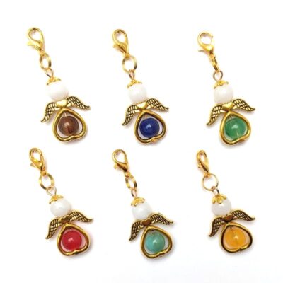 6er-Set Schutzengel Valentine mit goldfarbenen Flügeln