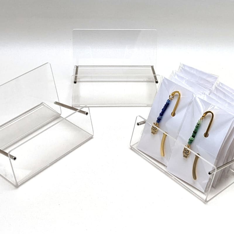 Verkaufsständer Mini aus transparentem Plexiglas für Lesezeichen in Geschenkverpackung, Bild 3